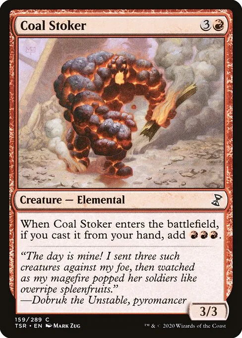 Coal Stoker, carta Magic di tipo Creature — Elemental illustrata da Mark Zug