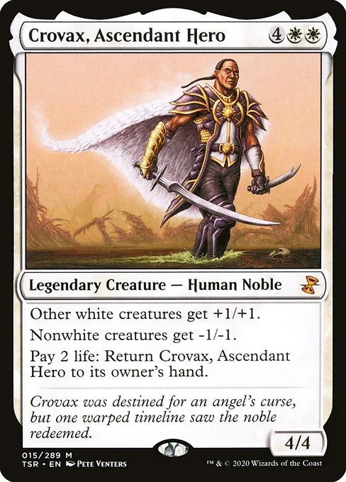 Crovax, Ascendant Hero, carta Magic di tipo Legendary Creature — Human Noble illustrata da Pete Venters