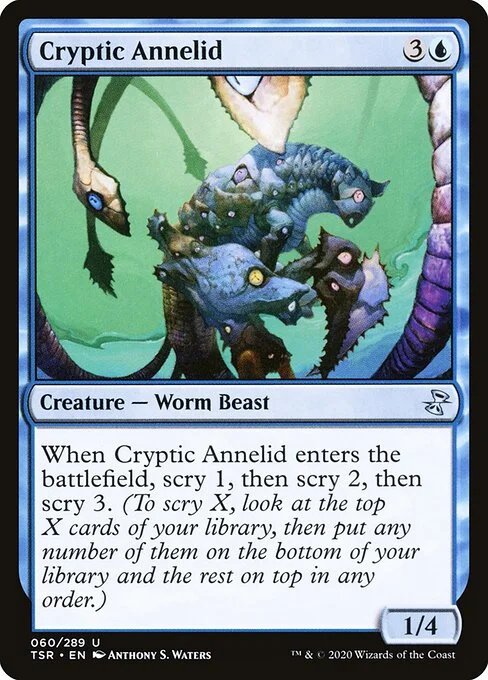 Cryptic Annelid, carta Magic di tipo Creature — Worm Beast illustrata da Anthony S. Waters
