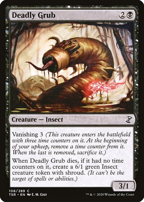 Deadly Grub, carta Magic di tipo Creature — Insect illustrata da E. M. Gist