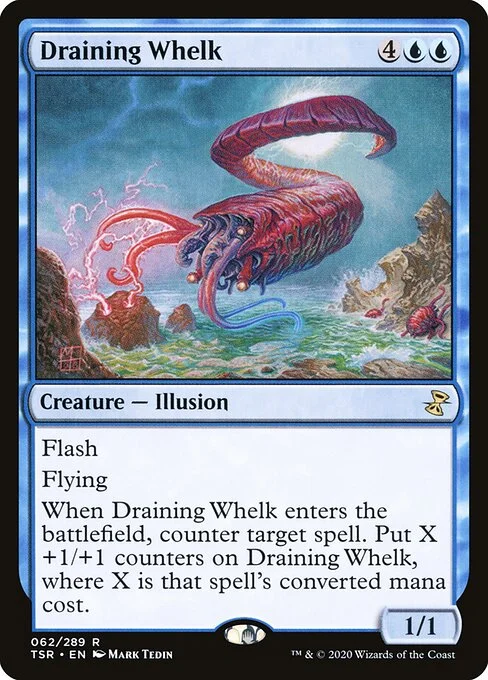 Draining Whelk, carta Magic di tipo Creature — Illusion illustrata da Mark Tedin
