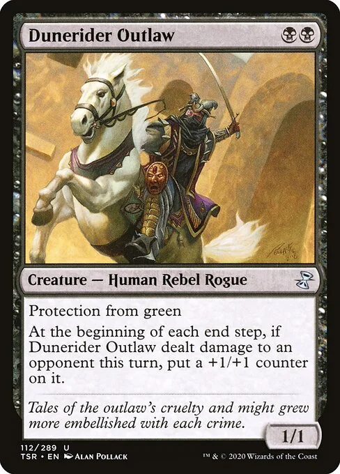 Dunerider Outlaw, carta Magic di tipo Creature — Human Rebel Rogue illustrata da Alan Pollack