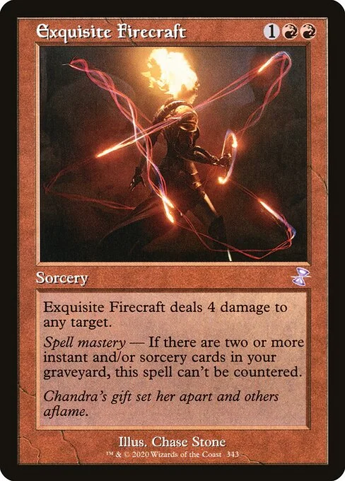 Exquisite Firecraft, carta Magic di tipo Sorcery illustrata da Chase Stone