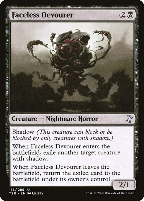 Faceless Devourer, carta Magic di tipo Creature — Nightmare Horror illustrata da Chippy