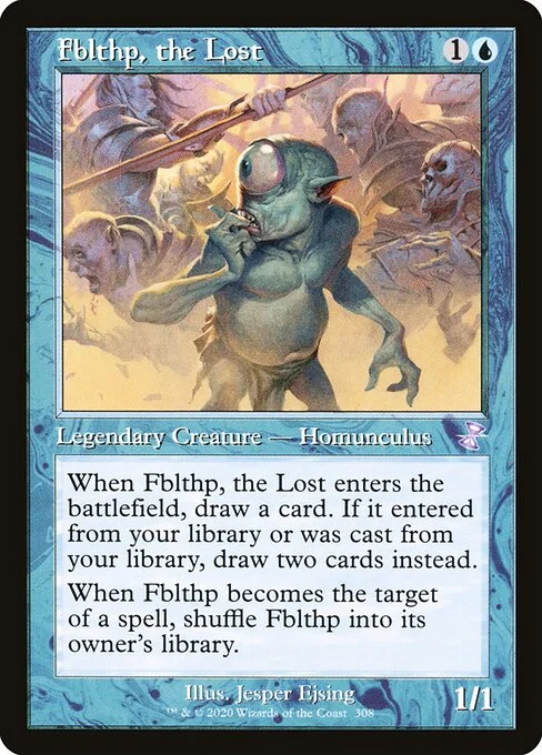 Fblthp, the Lost, carta Magic di tipo Legendary Creature — Homunculus illustrata da Jesper Ejsing