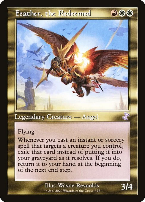 Feather, the Redeemed, carta Magic di tipo Legendary Creature — Angel illustrata da Wayne Reynolds