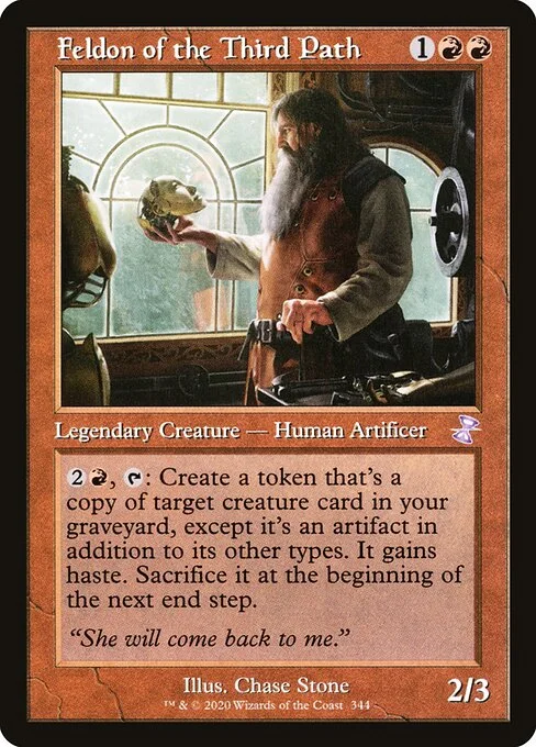 Feldon of the Third Path, carta Magic di tipo Legendary Creature — Human Artificer illustrata da Chase Stone