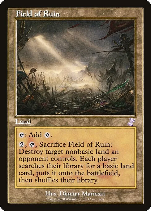 Field of Ruin, carta Magic di tipo Land illustrata da Dimitar Marinski