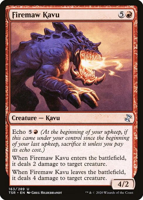Firemaw Kavu, carta Magic di tipo Creature — Kavu illustrata da Greg Hildebrandt