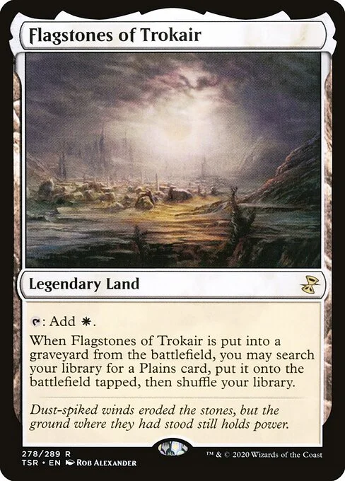 Flagstones of Trokair, carta Magic di tipo Legendary Land illustrata da Rob Alexander