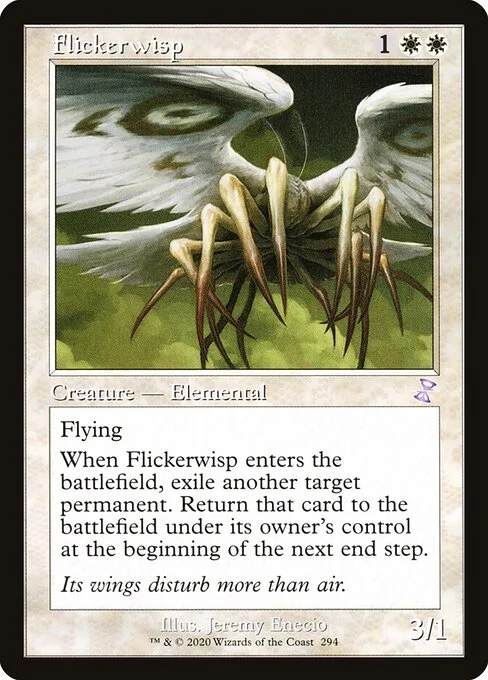 Flickerwisp, carta Magic di tipo Creature — Elemental illustrata da Jeremy Enecio