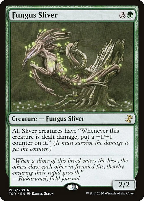 Fungus Sliver, carta Magic di tipo Creature — Fungus Sliver illustrata da Daniel Gelon