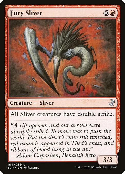 Fury Sliver, carta Magic di tipo Creature — Sliver illustrata da Paolo Parente