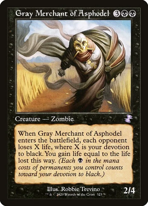 Gray Merchant of Asphodel, carta Magic di tipo Creature — Zombie illustrata da Robbie Trevino