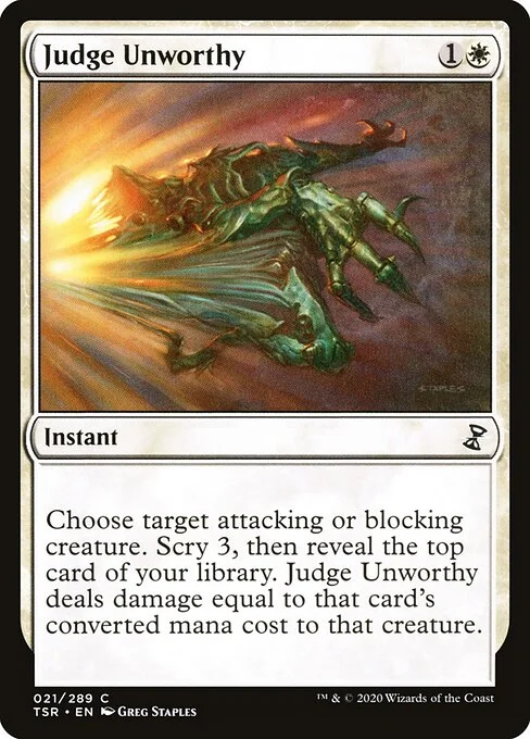 Judge Unworthy, carta Magic di tipo Instant illustrata da Greg Staples