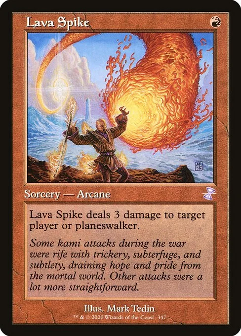 Lava Spike, carta Magic di tipo Sorcery — Arcane illustrata da Mark Tedin