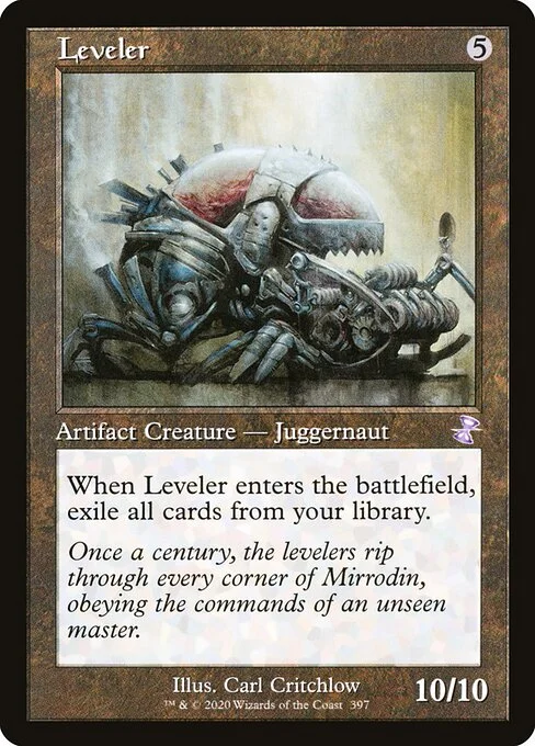 Leveler, carta Magic di tipo Artifact Creature — Juggernaut illustrata da Carl Critchlow