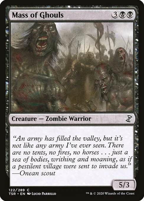 Mass of Ghouls, carta Magic di tipo Creature — Zombie Warrior illustrata da Lucio Parrillo