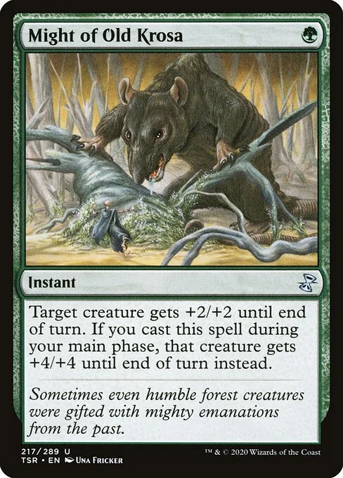 Might of Old Krosa, carta Magic di tipo Instant illustrata da Una Fricker