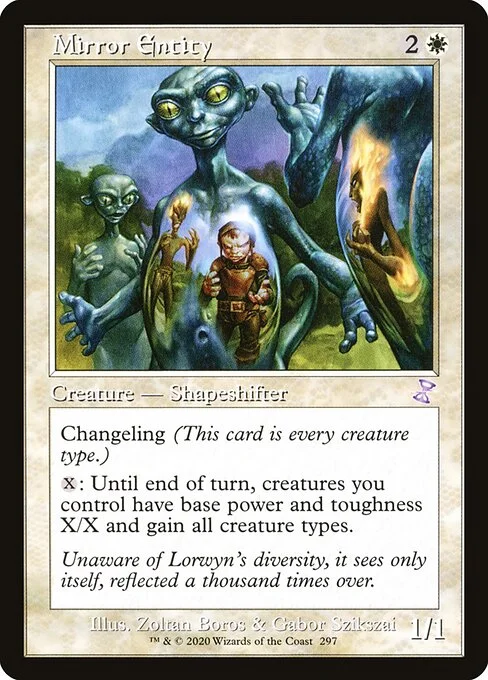 Mirror Entity, carta Magic di tipo Creature — Shapeshifter illustrata da Zoltan Boros & Gabor Szikszai
