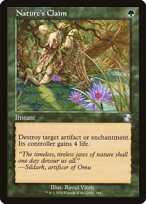 Nature's Claim, carta Magic di tipo Instant illustrata da Raoul Vitale