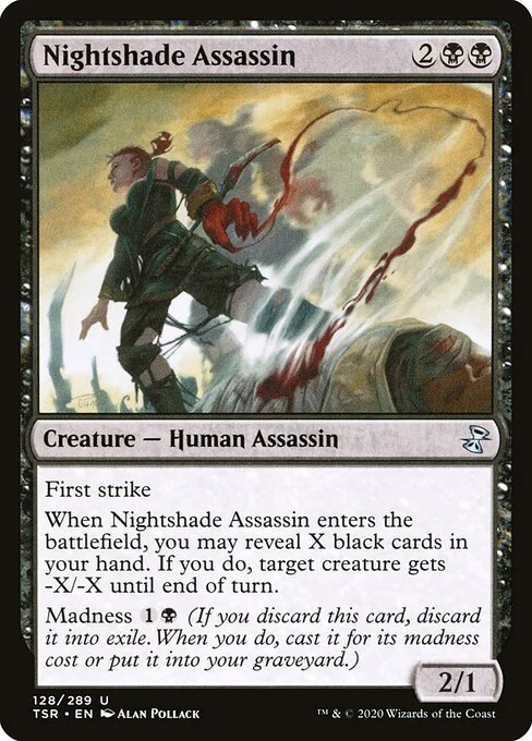 Nightshade Assassin, carta Magic di tipo Creature — Human Assassin illustrata da Alan Pollack