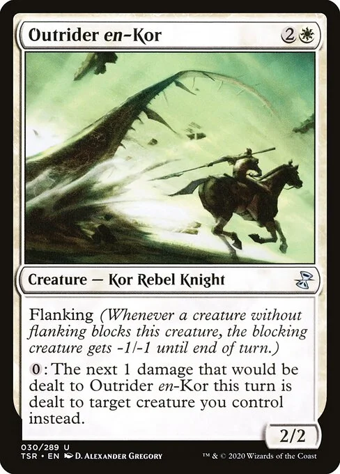 Outrider en-Kor, carta Magic di tipo Creature — Kor Rebel Knight illustrata da D. Alexander Gregory
