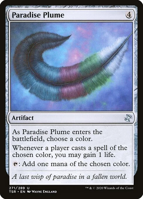 Paradise Plume, carta Magic di tipo Artifact illustrata da Wayne England
