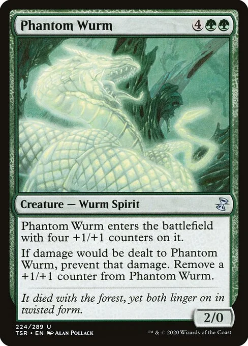 Phantom Wurm, carta Magic di tipo Creature — Wurm Spirit illustrata da Alan Pollack