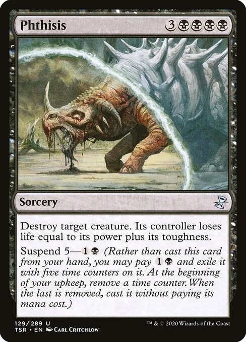 Phthisis, carta Magic di tipo Sorcery illustrata da Carl Critchlow