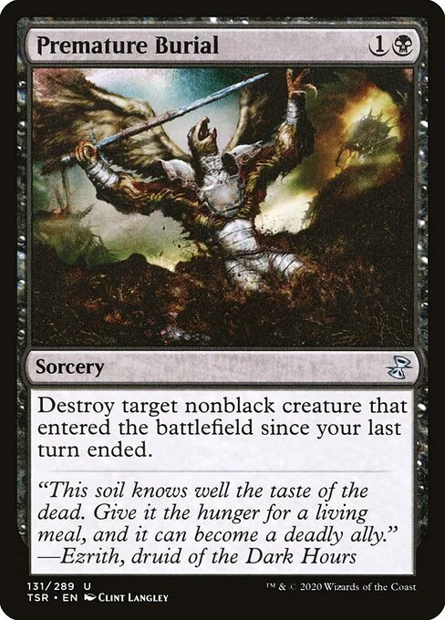 Premature Burial, carta Magic di tipo Sorcery illustrata da Clint Langley