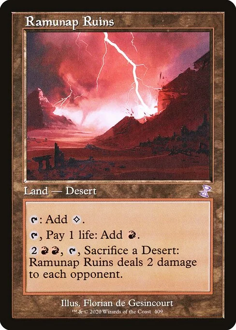 Ramunap Ruins, carta Magic di tipo Land — Desert illustrata da Florian de Gesincourt