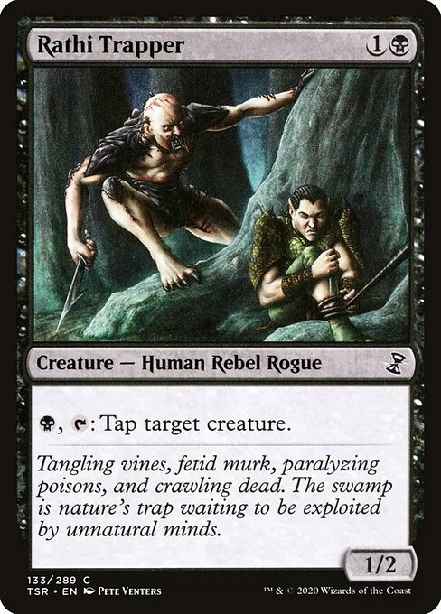 Rathi Trapper, carta Magic di tipo Creature — Human Rebel Rogue illustrata da Pete Venters
