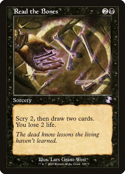 Read the Bones, carta Magic di tipo Sorcery illustrata da Lars Grant-West