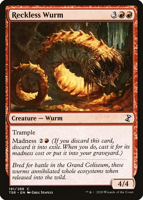 Reckless Wurm, carta Magic di tipo Creature — Wurm illustrata da Greg Staples