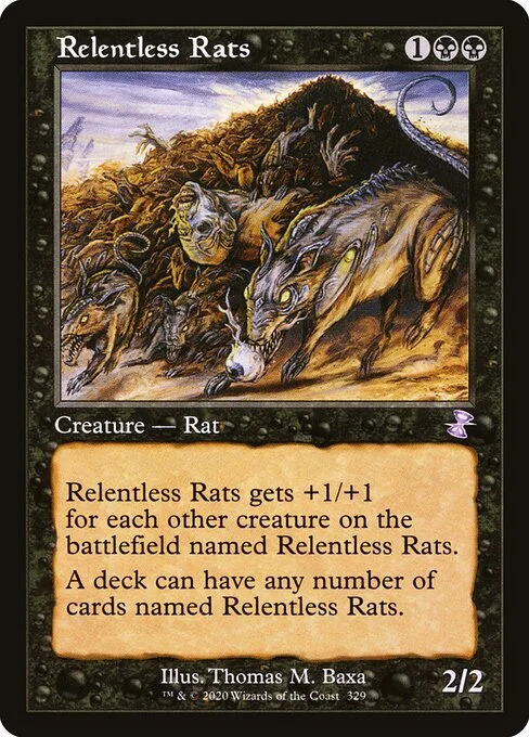 Relentless Rats, carta Magic di tipo Creature — Rat illustrata da Thomas M. Baxa