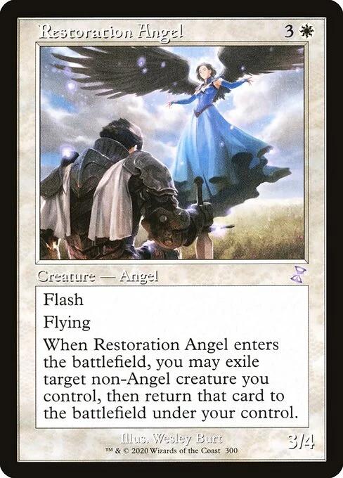 Restoration Angel, carta Magic di tipo Creature — Angel illustrata da Wesley Burt