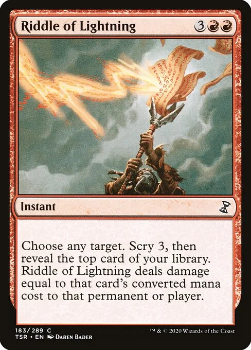 Riddle of Lightning, carta Magic di tipo Instant illustrata da Daren Bader