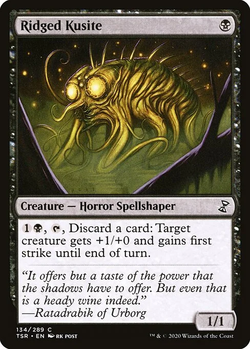 Ridged Kusite, carta Magic di tipo Creature — Horror Spellshaper illustrata da rk post
