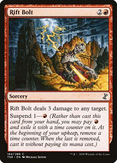 Rift Bolt, carta Magic di tipo Sorcery illustrata da Michael Sutfin