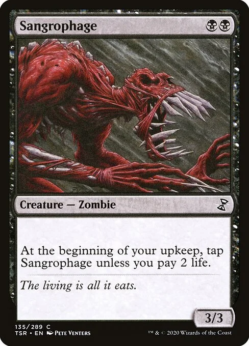 Sangrophage, carta Magic di tipo Creature — Zombie illustrata da Pete Venters