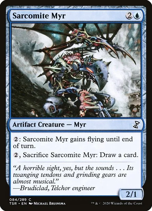 Sarcomite Myr, carta Magic di tipo Artifact Creature — Phyrexian Myr illustrata da Michael Bruinsma