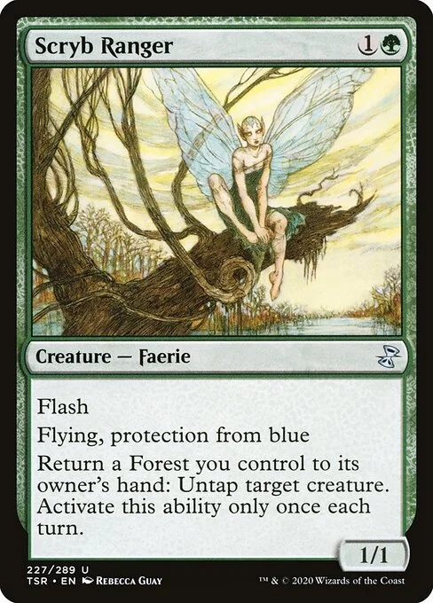 Scryb Ranger, carta Magic di tipo Creature — Faerie Ranger illustrata da Rebecca Guay