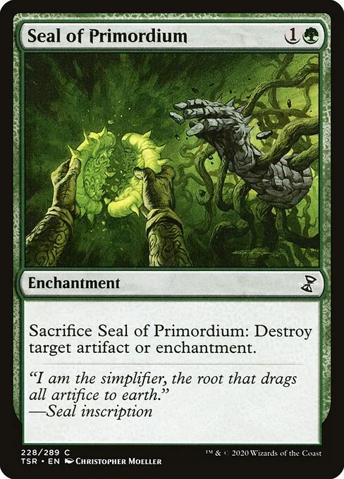 Seal of Primordium, carta Magic di tipo Enchantment illustrata da Christopher Moeller