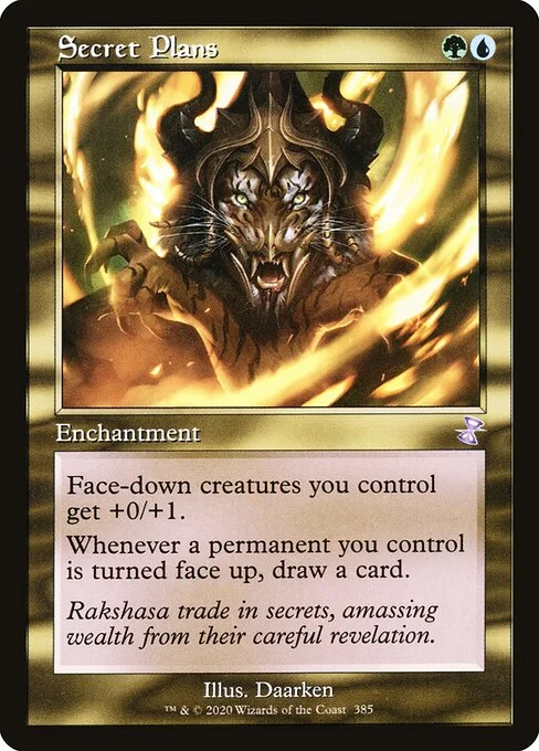 Secret Plans, carta Magic di tipo Enchantment illustrata da Daarken