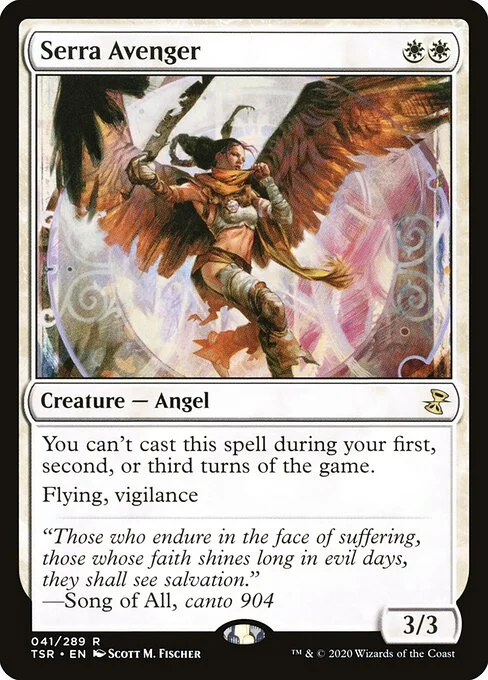 Serra Avenger, carta Magic di tipo Creature — Angel illustrata da Scott M. Fischer