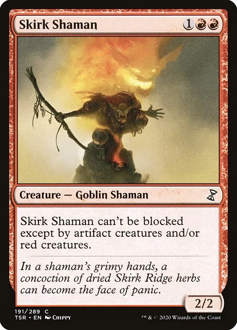 Skirk Shaman, carta Magic di tipo Creature — Goblin Shaman illustrata da Chippy