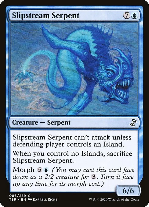Slipstream Serpent, carta Magic di tipo Creature — Serpent illustrata da Darrell Riche