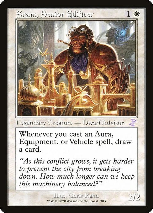 Sram, Senior Edificer, carta Magic di tipo Legendary Creature — Dwarf Advisor illustrata da Chris Rahn