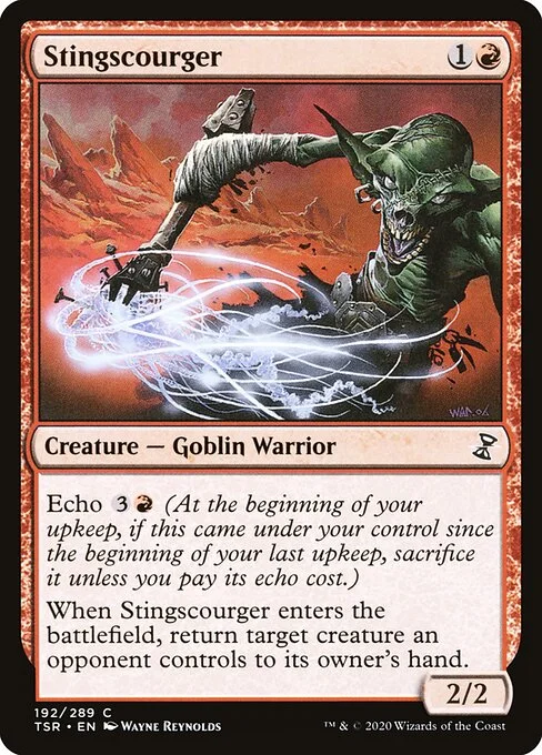 Stingscourger, carta Magic di tipo Creature — Goblin Warrior illustrata da Wayne Reynolds